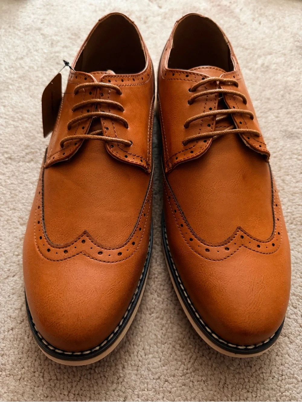 NWT Men’s Vostey Milan Oxford Dress Shoes Size 12 - Cognac